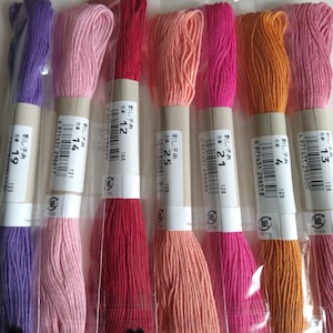 24 Colors Japanese Sashiko Threads 100% Cotton image 3