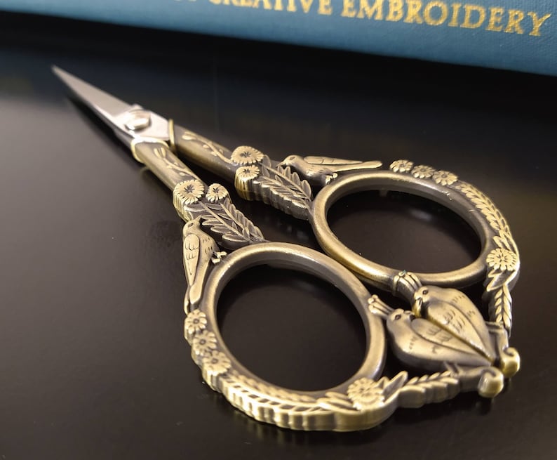 Garden Birds Gold Finish Specialty Embroidery Scissors Crafting - Etsy