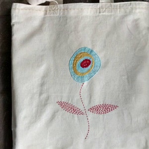 Modern Sashiko & Embroidery Tote Bag or Tea Towel Kit