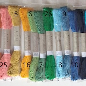 24 Colors Japanese Sashiko Threads 100% Cotton image 1