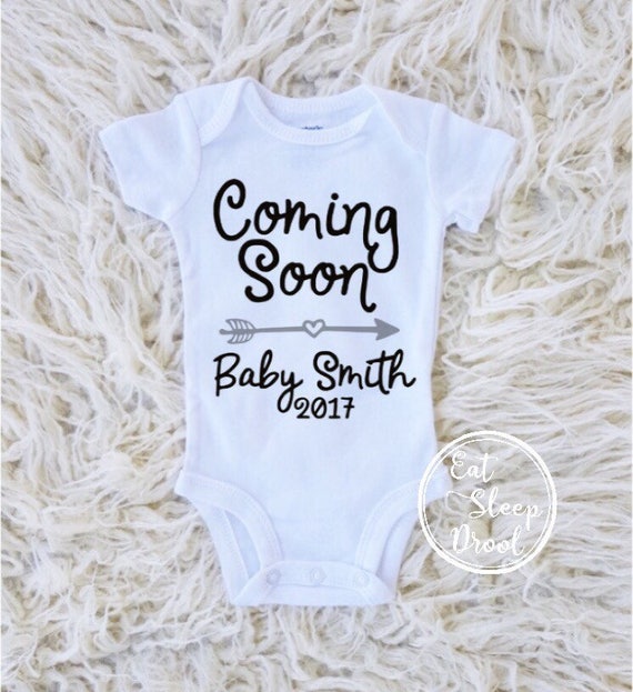 coming soon bodysuit Pregnancy announcement bodysuit due date Etsy