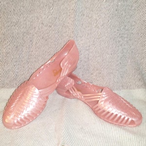 True Vintage Pink Jelly Shoes Size Women's Vintage Women's Size Pink  Jelly Shoes Vintage New Old Stock Pink Jelly Shoes Size
