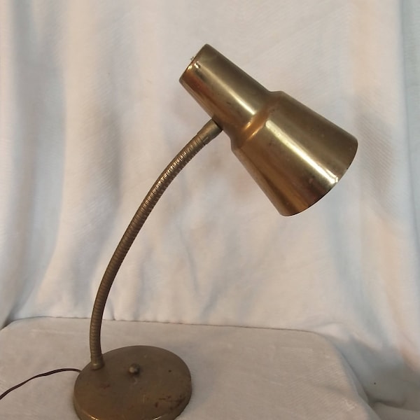 Atomic Era Desk Lamp | Vintage Gold Lamp | Vintage MCM Space Age Lamp | Mid Century Modern Desk Lamp | Project Piece Desk Lamp Gold