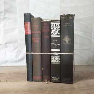 Antique Book Stack: Navy & Blue Vintage Shelf Decor