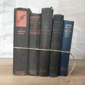 Vintage Dark Navy Book Stack: Antique Shelf Decor
