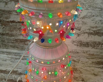 Vintage Lawnware Lamp Hanging Light Camping Outdoor Red Green