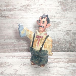 Relco Kitsch Drunk Man Decanter: 1950s Barware, Japan