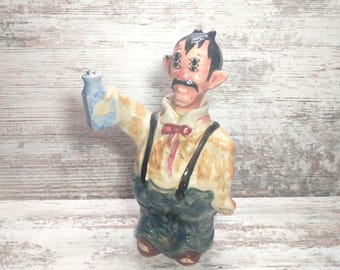 Relco Kitsch Drunk Man Decanter: 1950s Barware, Japan