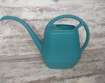 Bright Green 1970s Watering Can: Retro Garden Decor
