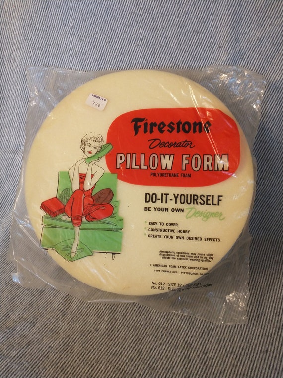 1960s Foam Pillow Form Vintage Circle Pillow Form Vintage Etsy