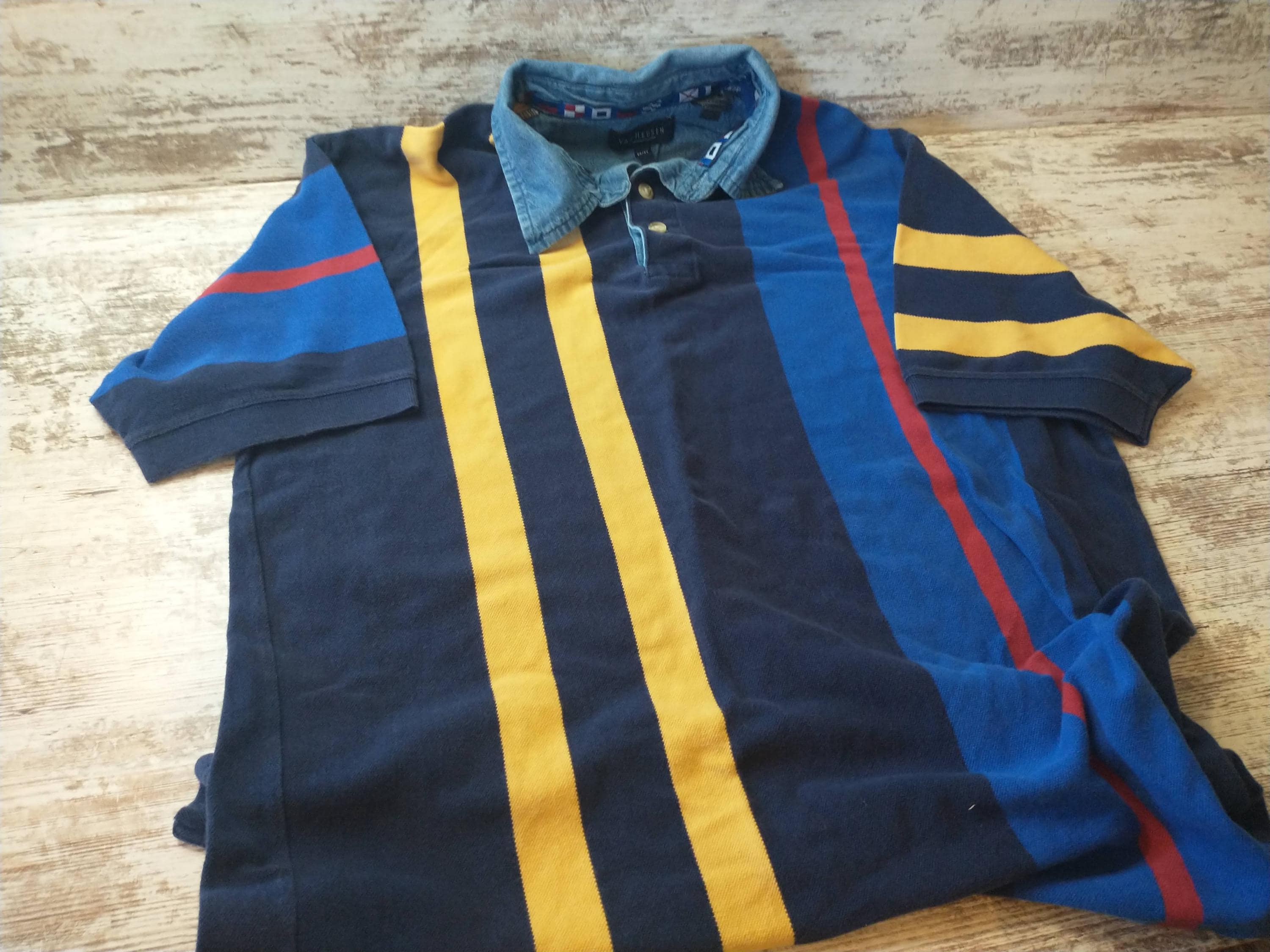 90s Striped Polo - Etsy