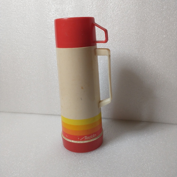 Aladdin Thermos | Vintage Thermos | Red Vintage Thermos | Vintage Red Thermos | Vintage Drink Thermos | Aladdin Rainbow Thermos*****