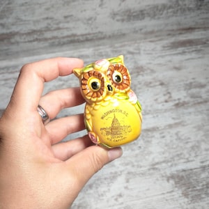 Cute Owl Toothpick Holder | Vintage Ceramic Owl Votive Holder | Vintage Anthropomorphic 1970s Owl Toothpick Holder | Vintage Owl Ring Holder