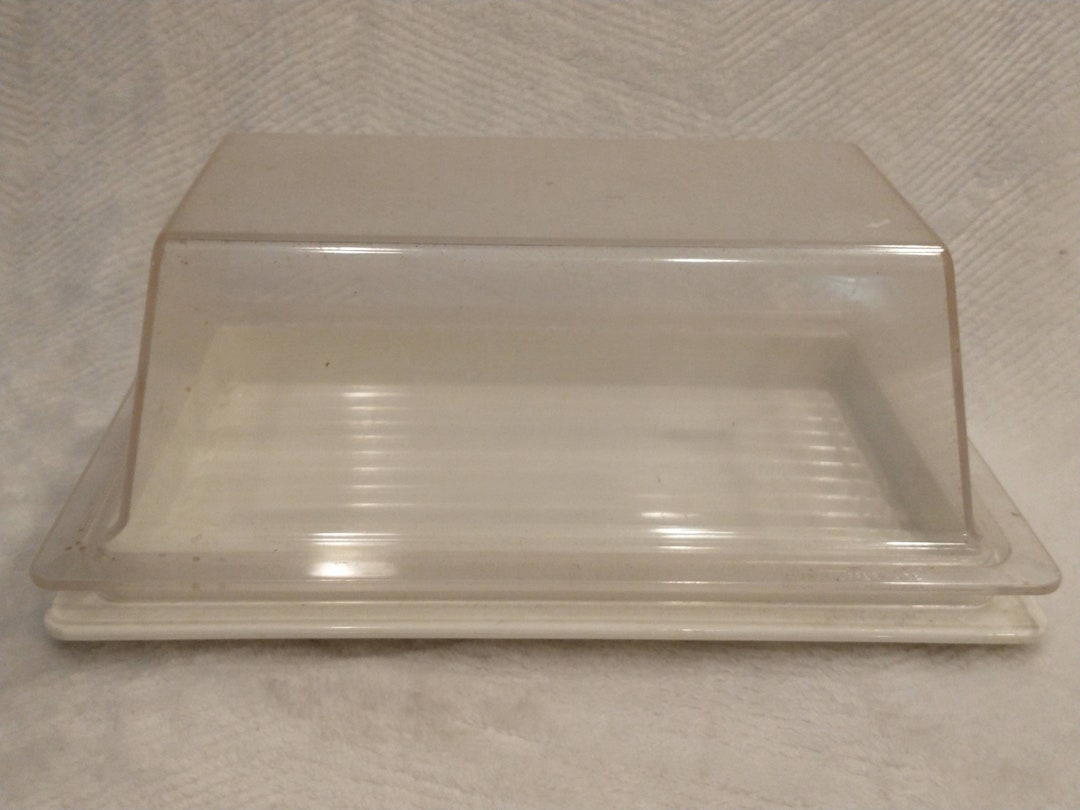 Vintage Tupperware Cheese Keeper Vintage Clear/white Tupperware Cheese