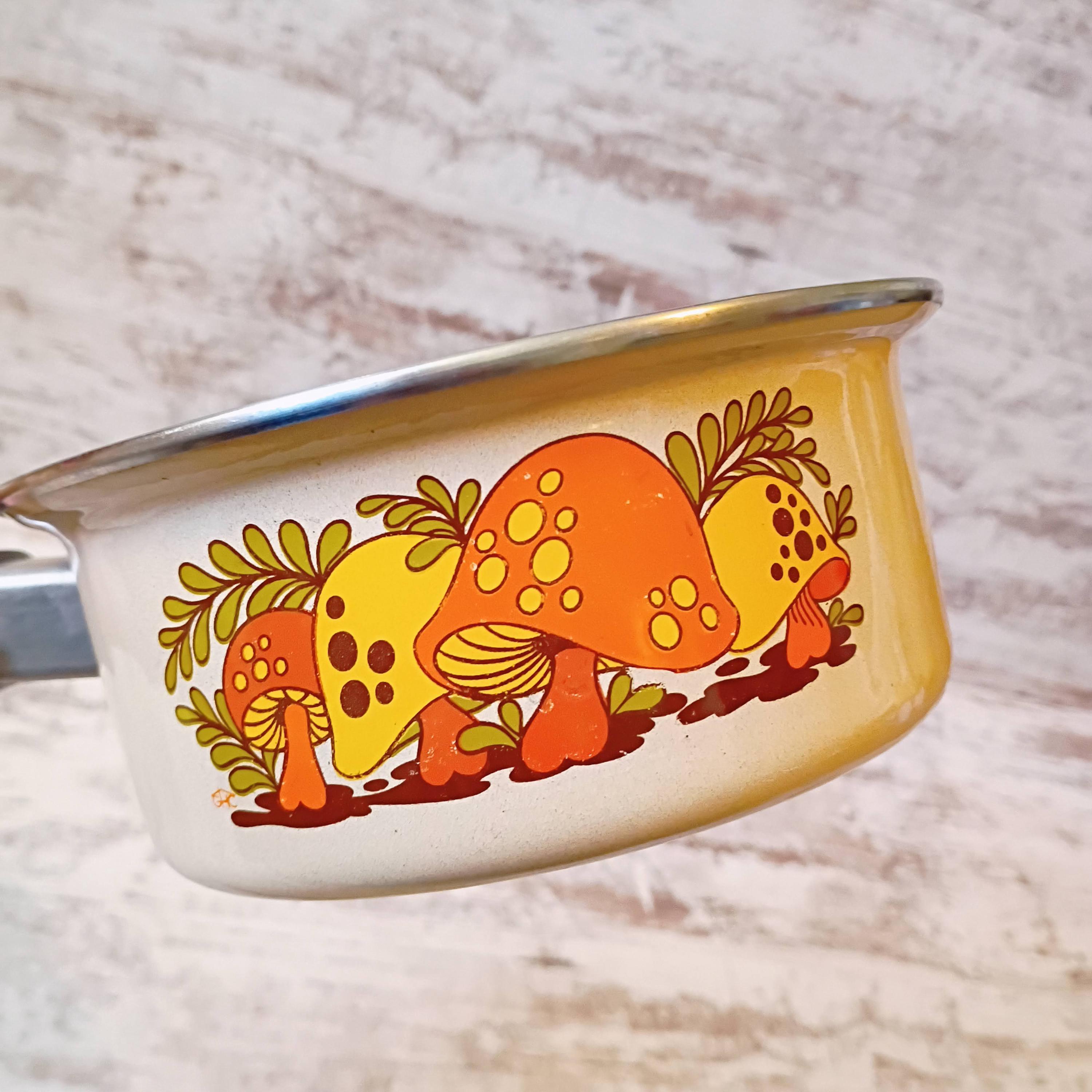 Vintage Sears Merry Mushroom Enamel Saucepan | No Lid - Etsy