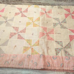 Patchwork Baby Quilt | Vintage Baby Quilt | Hand Sewn Baby Quilt | Handmade Vintage Pinwheel Quilt Baby Gift PLEASE SEE DESCRIPTION!