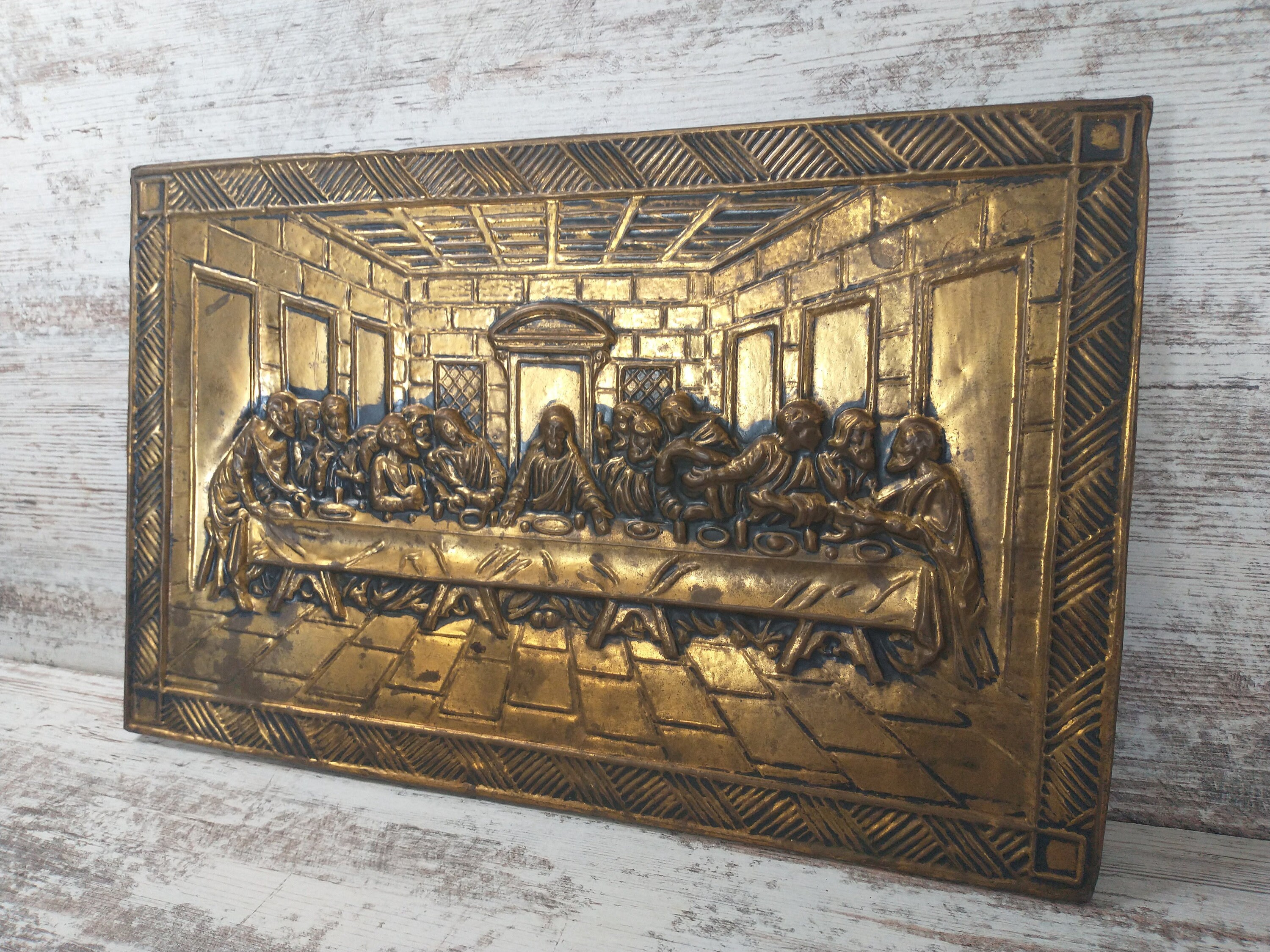 Vintage Gold Metal Last Supper Wall Art - Religious Decor - Etsy