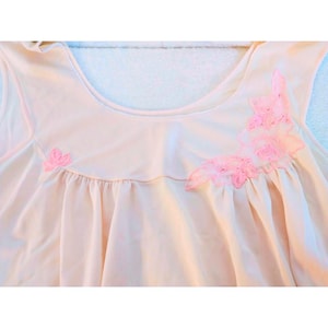 Lingerie Nightgown | Vintage Nightgown in Pink | Vintage 1950s Lingerie Long Night Gown | Vintage Silk Nightie in Soft Pink Floral