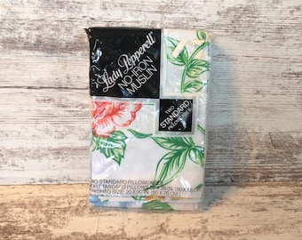 Vintage Lady Pepperell Pillowcases: Floral Muslin No-Iron NOS