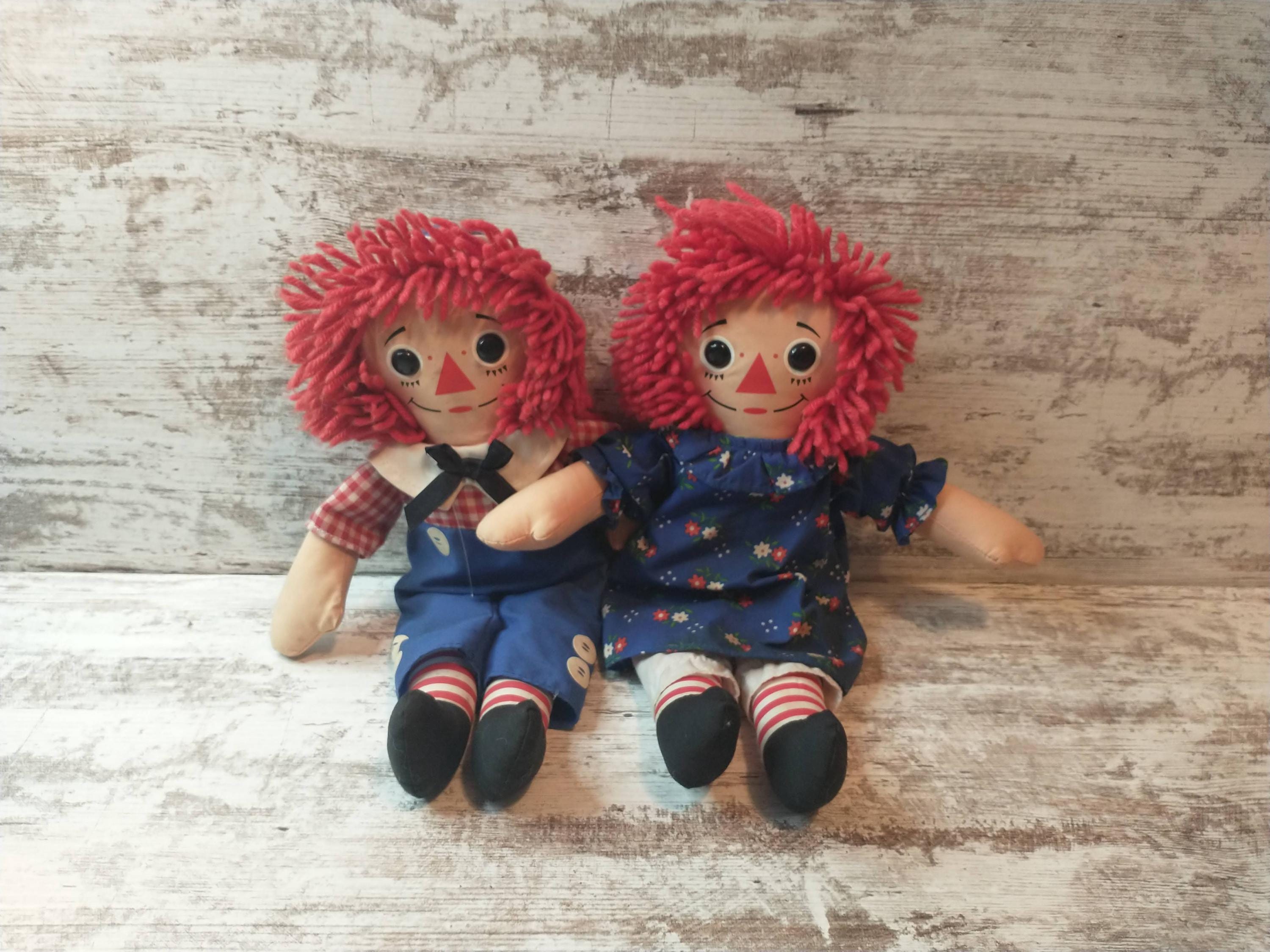 Vintage 90s Raggedy Ann & Andy Cloth Dolls - Hasbro Set - Etsy