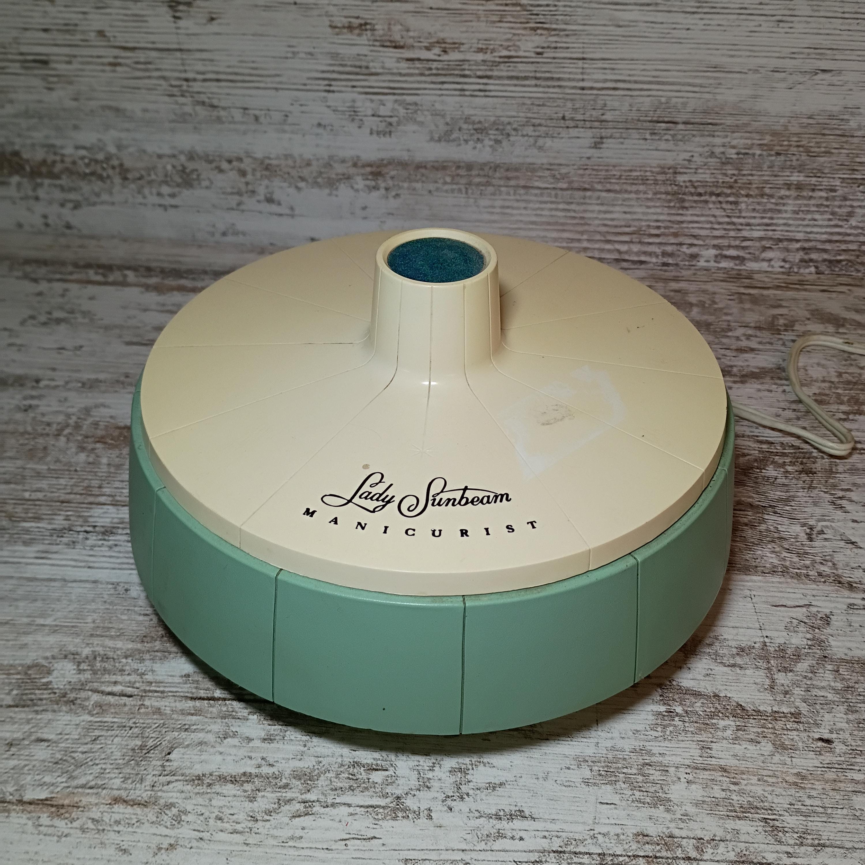 Vintage Lady Sunbeam Electric Manicurist Set Aqua Topper Nail Tool