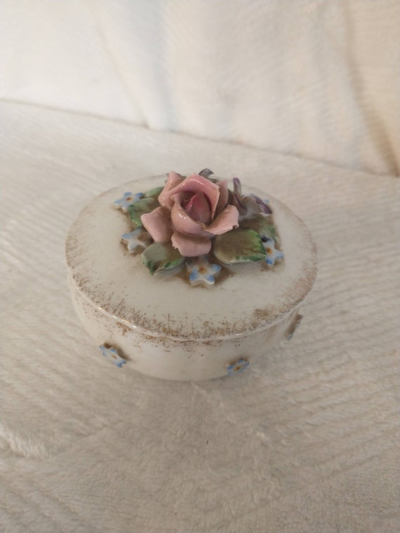 Lefton Ring Dish w/ Rose Detail | Vintage Lefton T