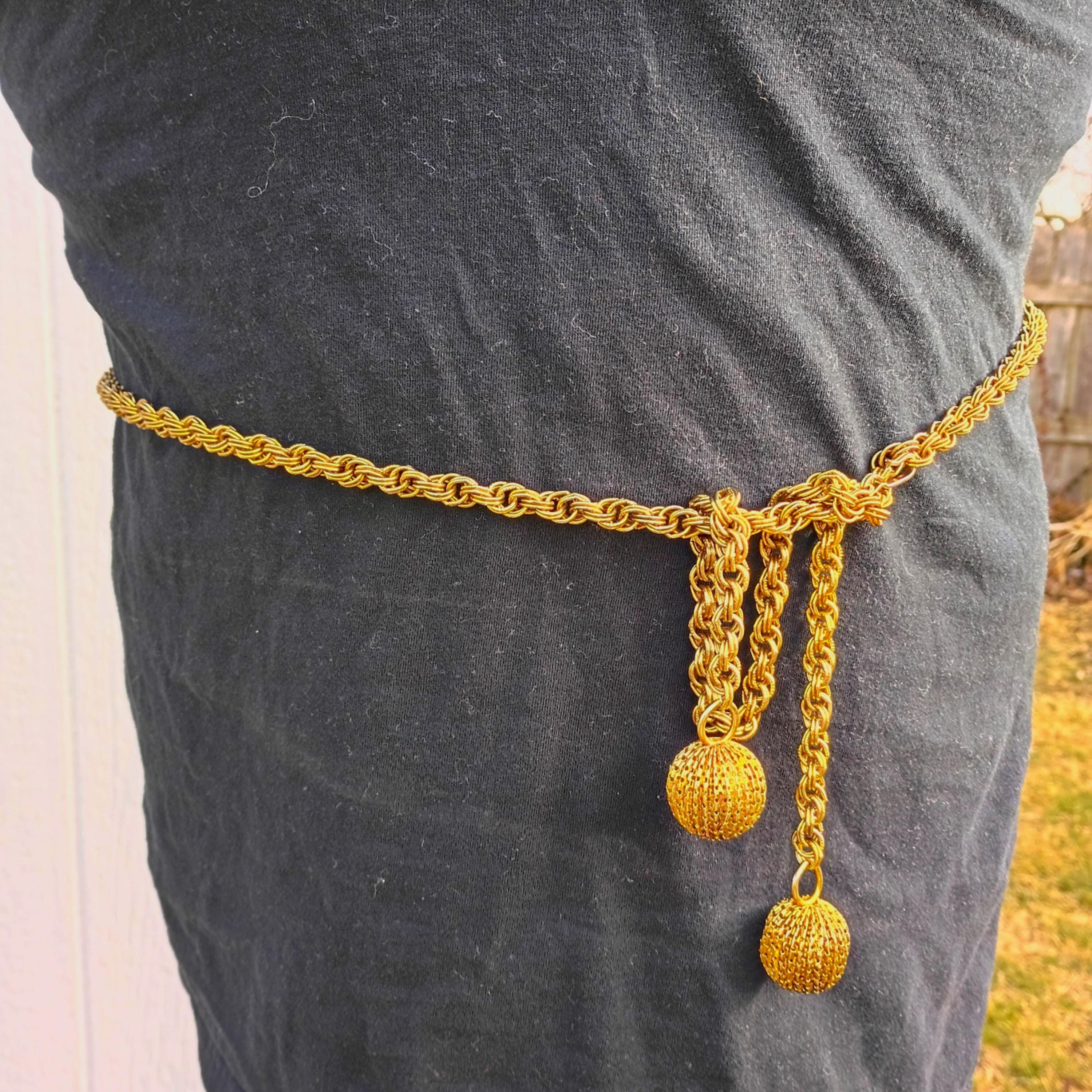 80s Gold Chain Belt - Etsy