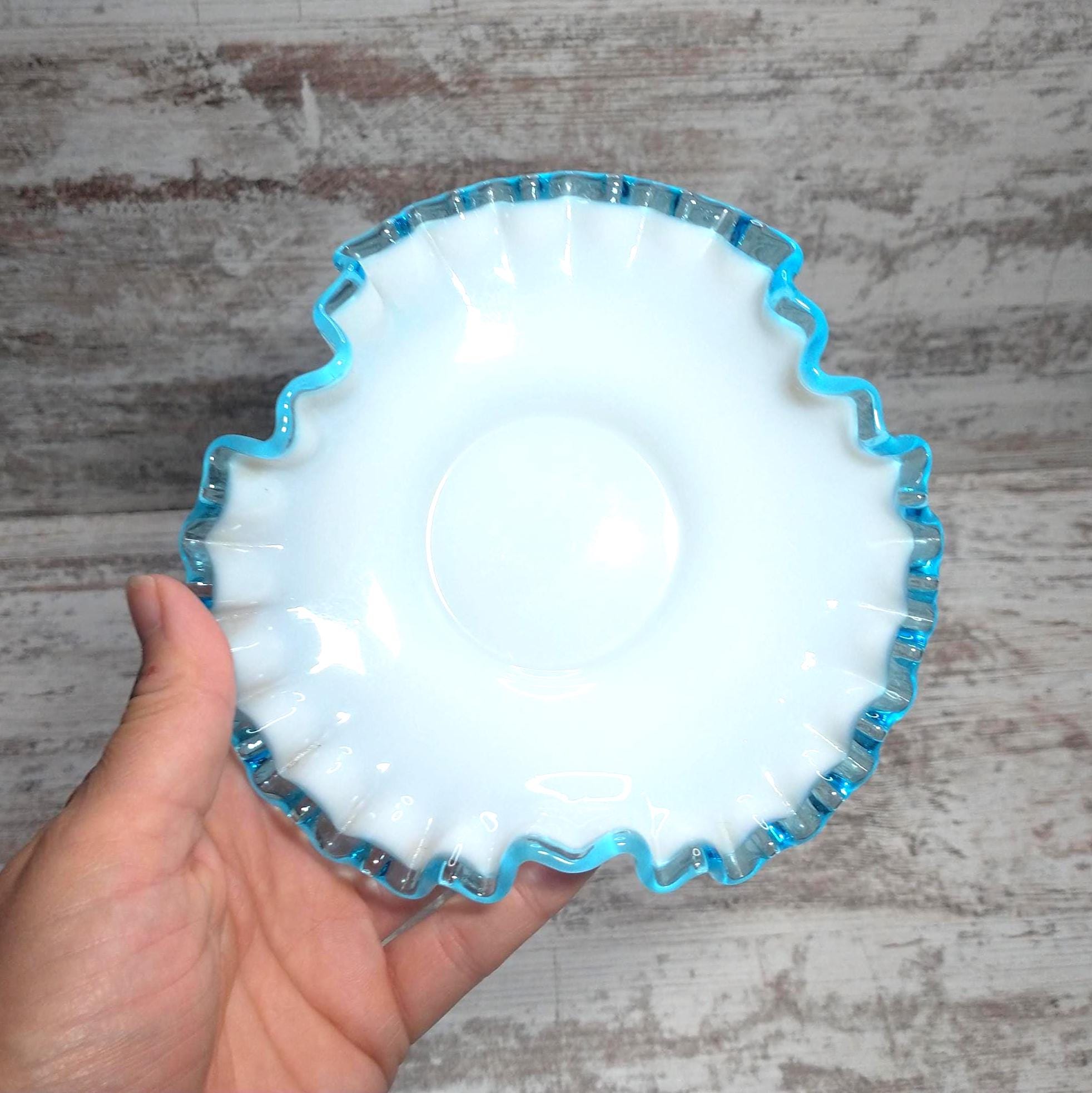 Fenton Turquoise Candy Dish - Etsy