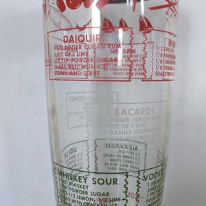 Mid-Century Cocktail Shaker: White & Red Atomic Barware