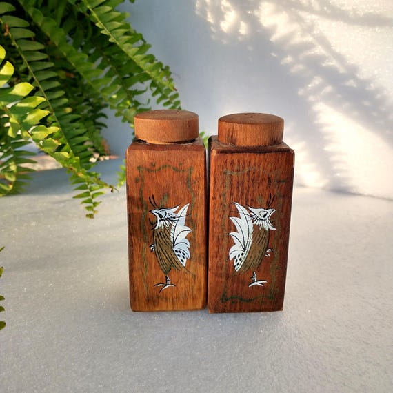【vintage】酔っぱらいのソルト＆ペッパーセット 置物 Wooden Salt and Pepper Shakers | Vintage Wooden Pepper and