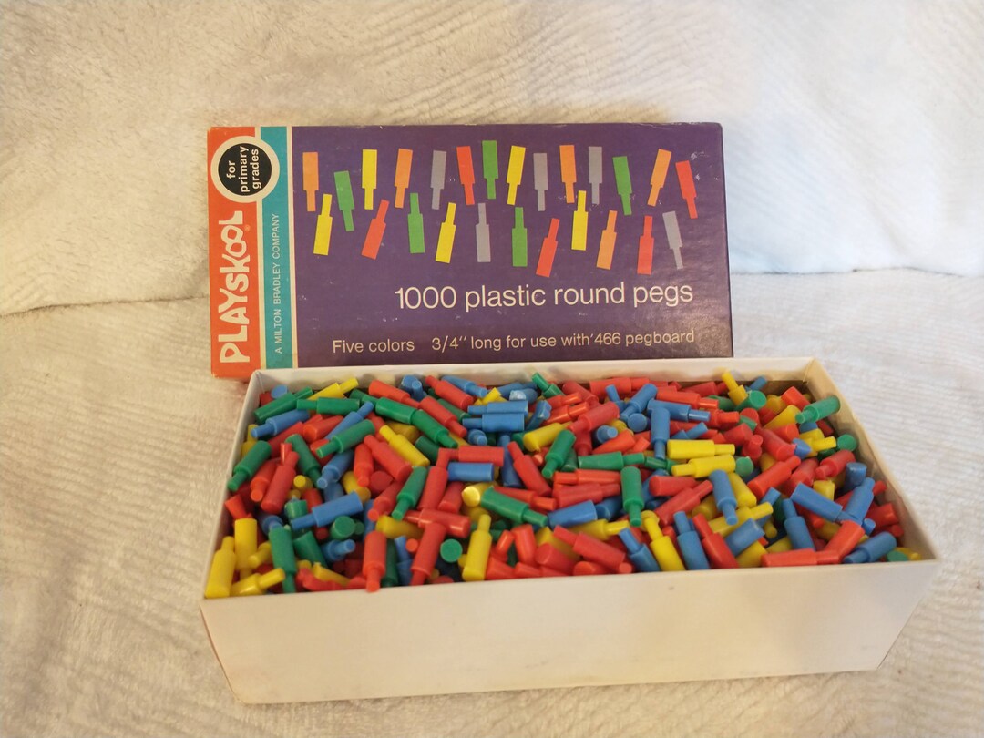 Vintage Boxes of Rainbow Peg Board Pegs Vintage Educational Tool Peg