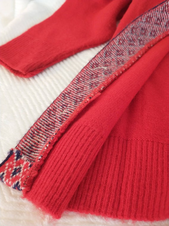 Red Baby Cardigan | Vintage Red Sailboat Cardigan… - image 4