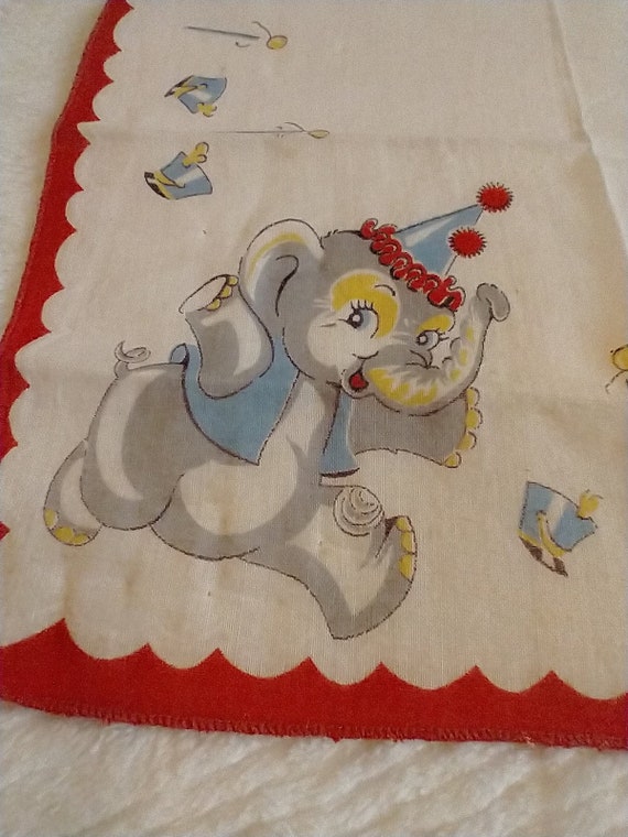Children's Elephant Handkerchief w/ 2 CUTE Vintag… - image 5