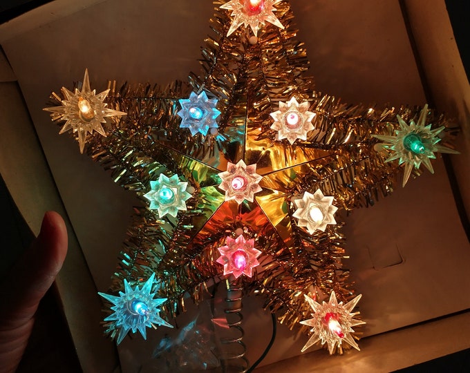 Yuleglo Christmas Tree Topper Original Box Vintage Tree Topper Vintage