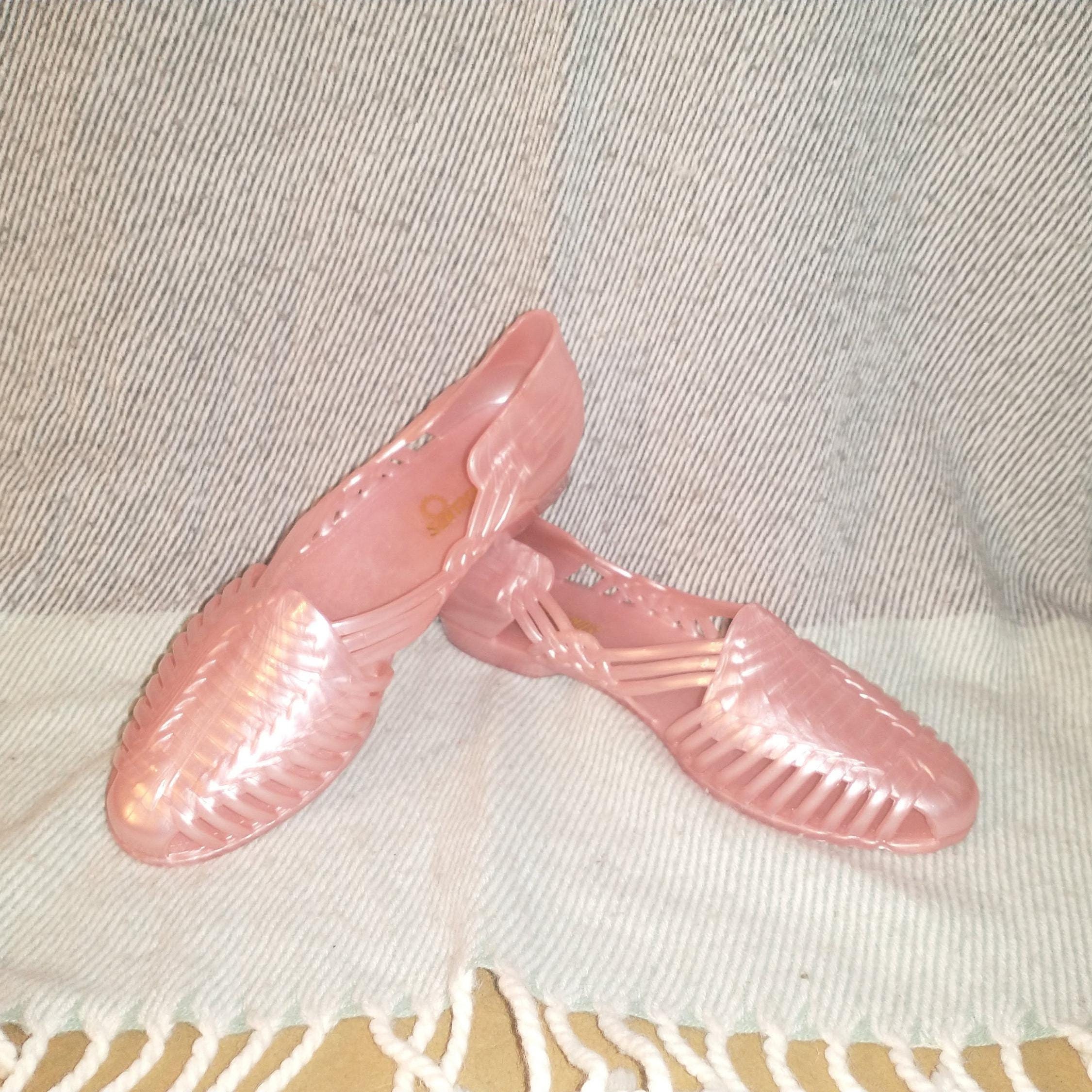 True Vintage Pink Jelly Shoes Size Women's Vintage Women's Size Pink  Jelly Shoes Vintage New Old Stock Pink Jelly Shoes Size
