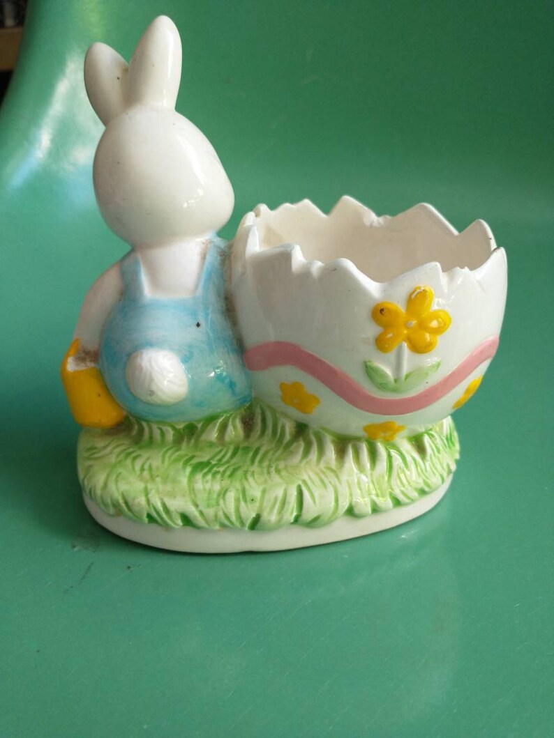 Vintage Easter Bunny Planter by Lefton Vintage Lefton Easter Etsy