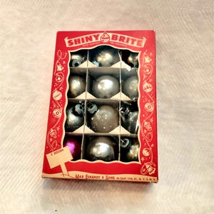 Vintage Shiny Brite Christmas Ornaments with Original Box