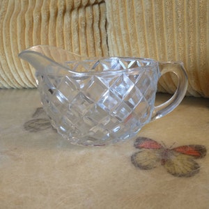 Indiana Glass Anchor Hocking Star Of David Clear Glass Cream | Vintage Star of David Indiana Glass Creamer Pitcher  Vintage Creamer**