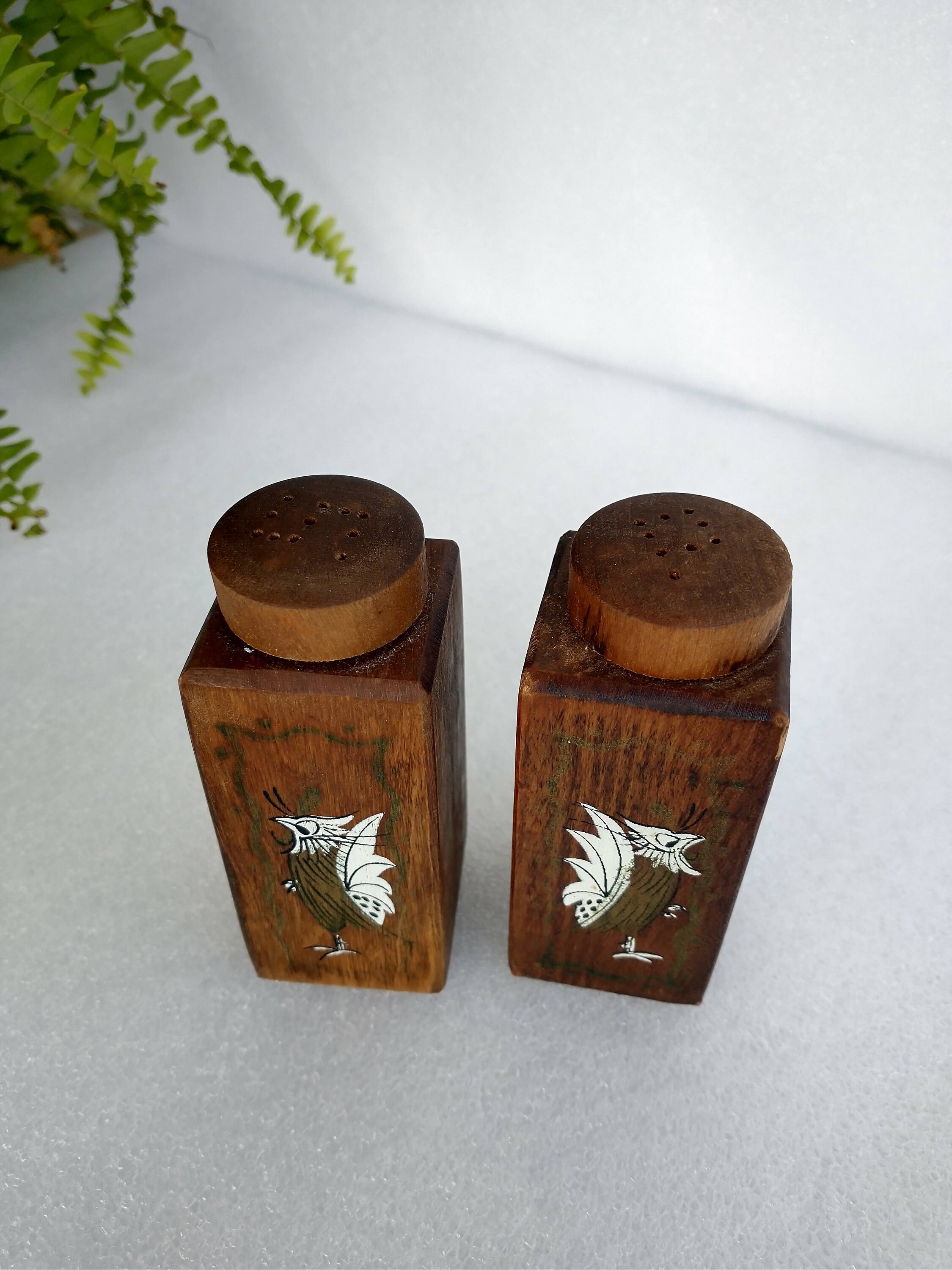 Wooden Salt and Pepper Shakers | Vintage Wooden Pepper and