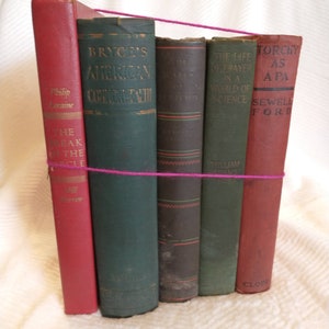 Vintage Book Stack Decor: Red, Green & Blue Decorative Books