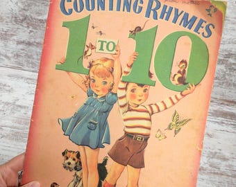 1940s Counting Storybook: Vintage Children's Book, Ruth E. Newton Illustrations