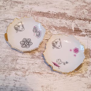 Vintage Atomic Era MCM Ceramic Stacking Ring Dishes - Set of 2
