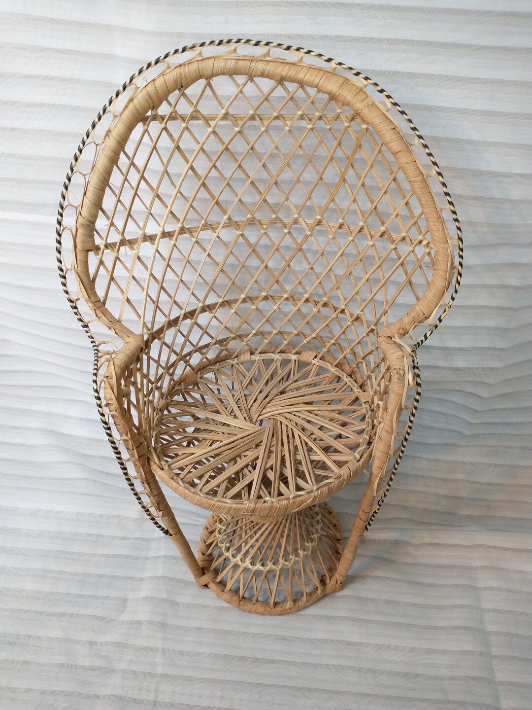 CHOICE Wicker Doll Chair Vintage Wicker Peacock Chair for - Etsy