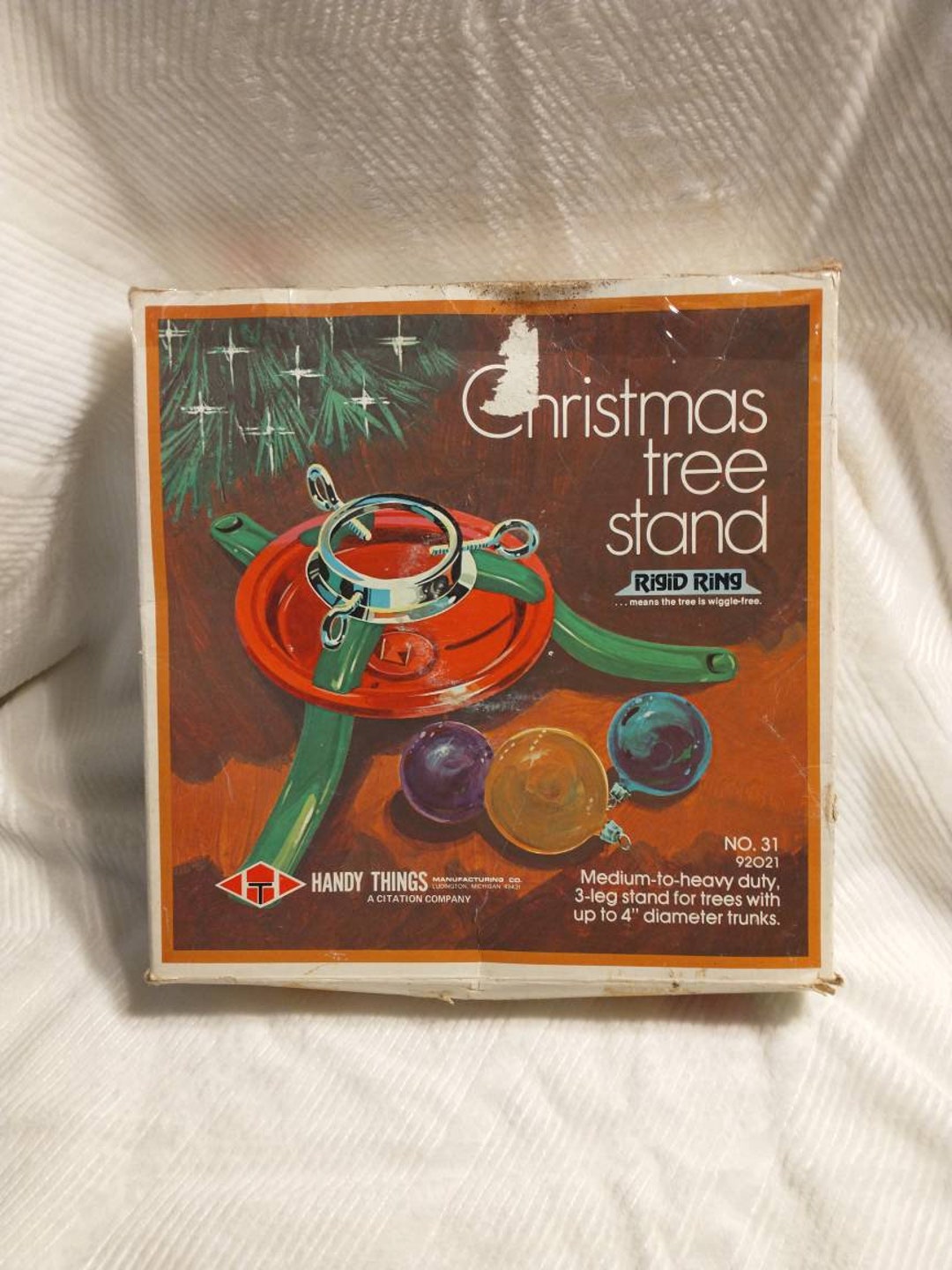 Tree Stand Vintage Christmas Tree Stand Red and Green Tree Stand Retro