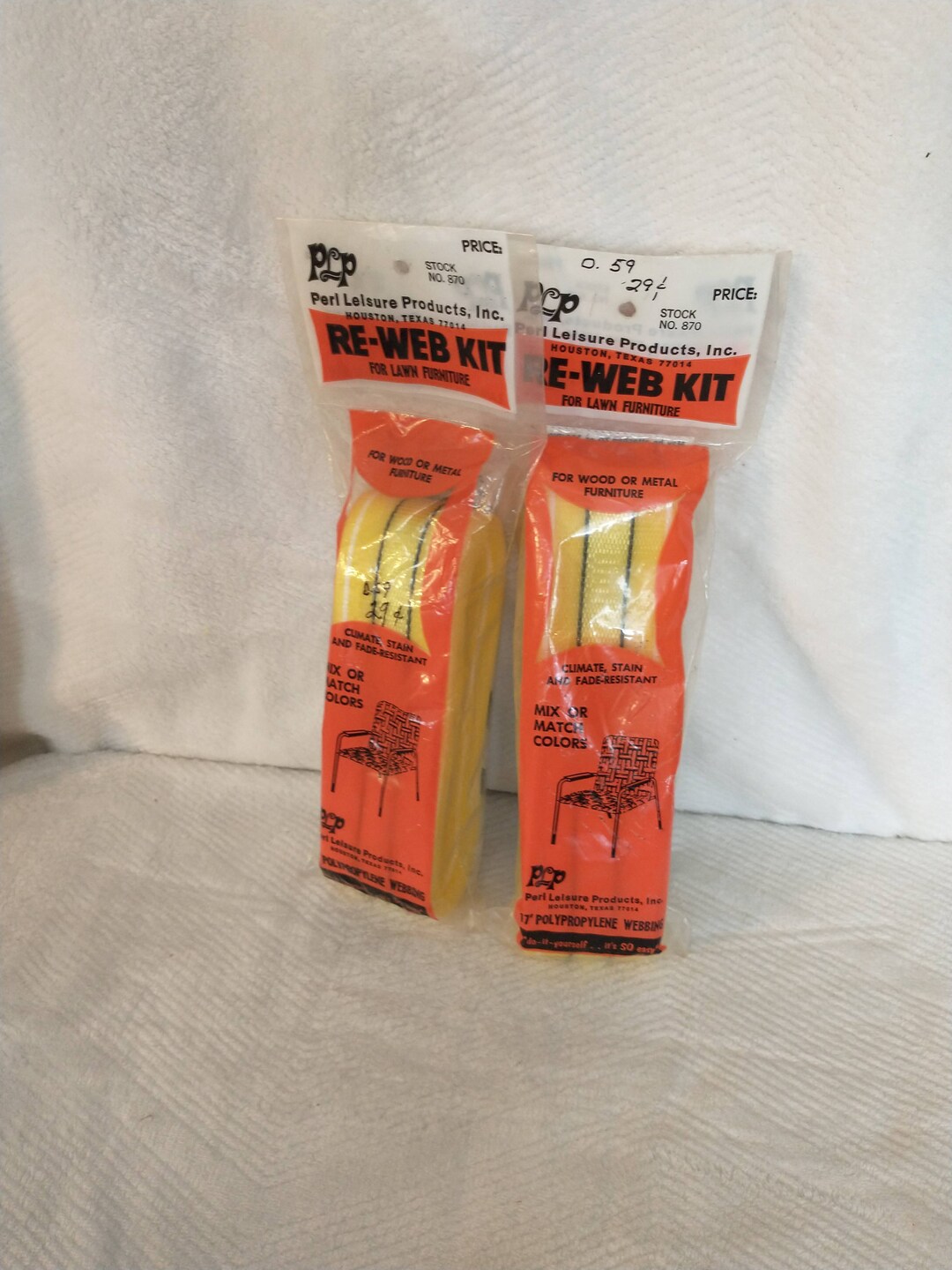2 Yellow Lawn Chair Webbing Kits Vintage Lawn Chair Webbing Etsy
