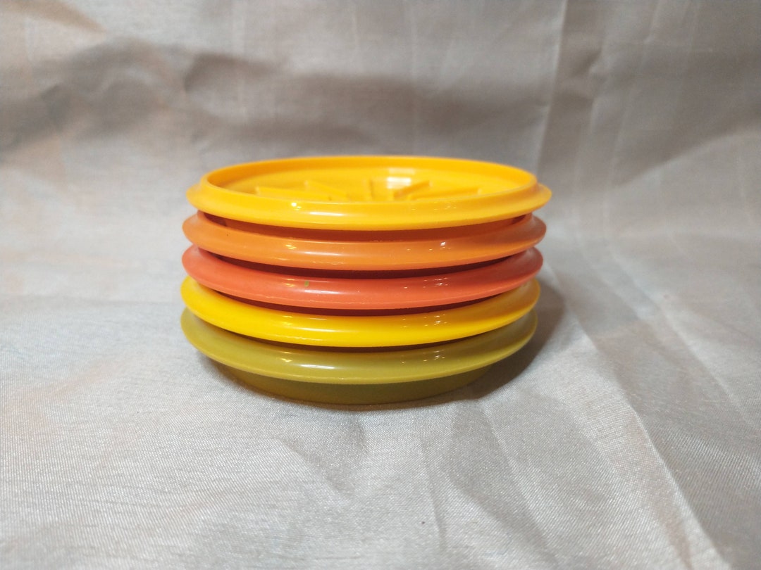 Tupperware Coaster Set of 5 1970s Colors Vintage Tupperware Coaster Set ...