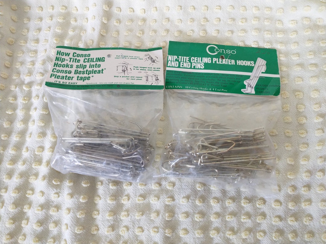 Drapery Hooks, Vintg NOS Drapery Hooks, Nip Tite Ceiling Hooks, Ceiling