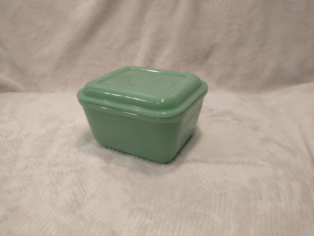 Vintage Fire King Jadeite Refrigerator Dish Philbe Green Etsy
