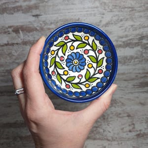 Hand-Painted Talavera Ring Dish: Vintage Floral Trinket Dish