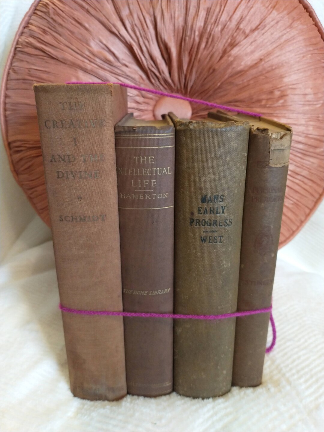 Antique Book Stack Decor Vintage Shades of Brown Stack of Books Decorative Book Stack Vintage